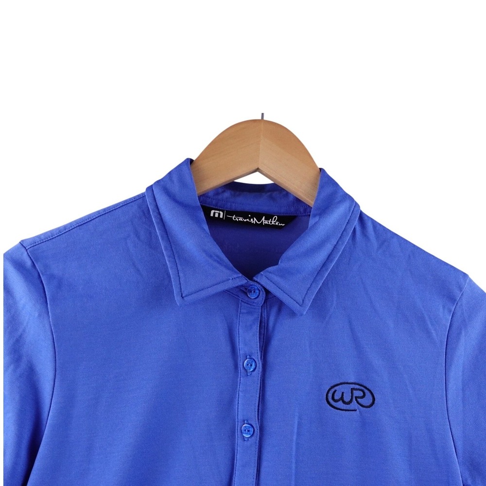 Travis Mathew Mens Size‎ M Blue Golf Polo Shirt with Logo Stretch Performance